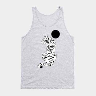 White tiger moon Tank Top